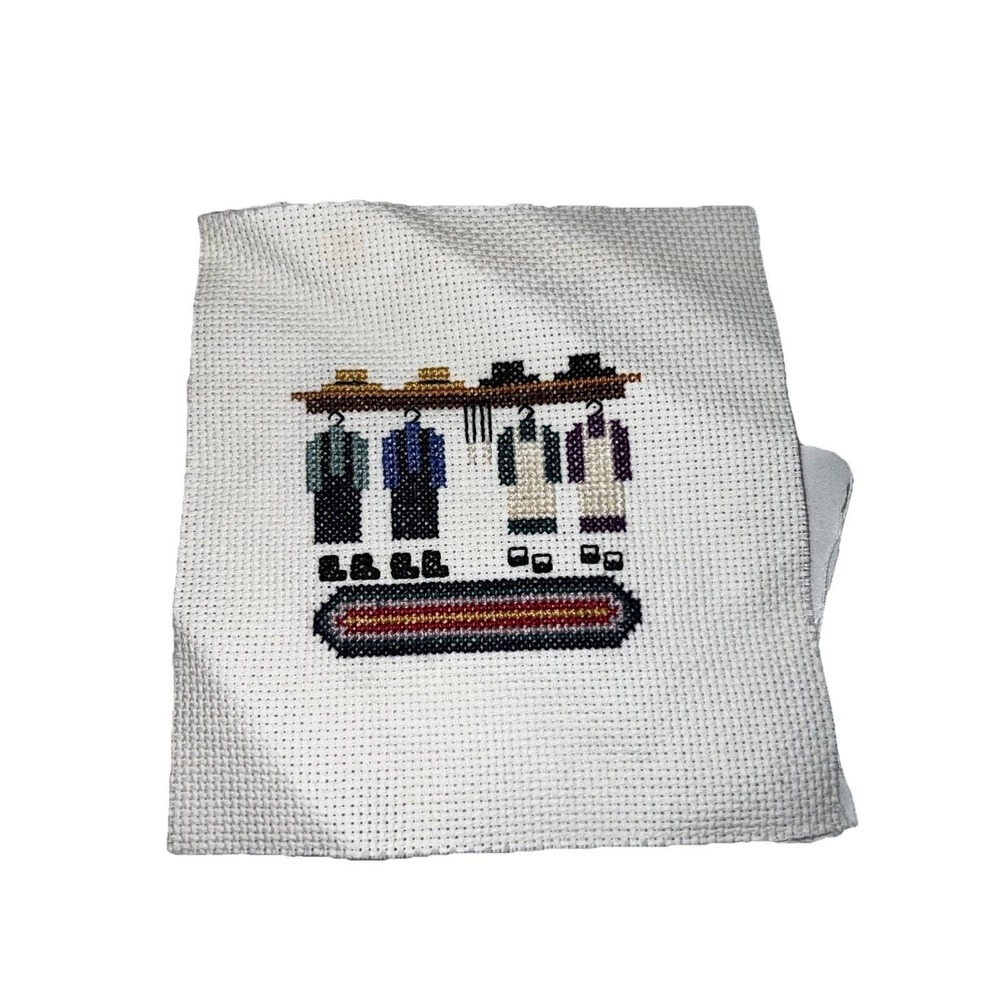 Handmade‎ Amish Design Cross Stitch 6x6 Primitive Folk Art Farmhouse
